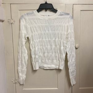 Mango Ruched Detail Sweater in Cream size Small